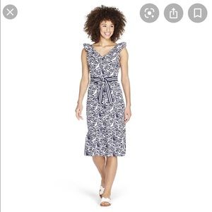 Vineyard Vines Navy and White Patterned Dress